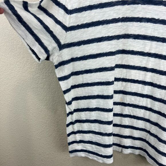 All Saints Casual Short Sleeve Striped  M Cotton White Blue Nautical Capsule - Picture 3 of 14